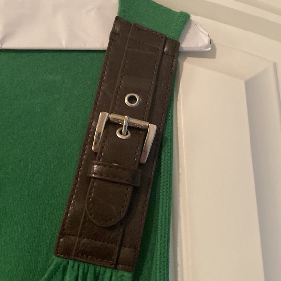 Bold green Michael Kors tank dress in easy care Rayon spandex blend. No smoking - Picture 2 of 5